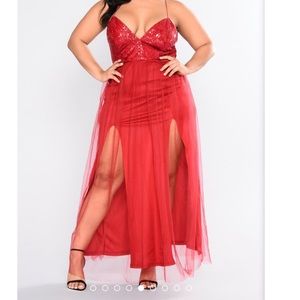 NWT red tulle fashion nova dress